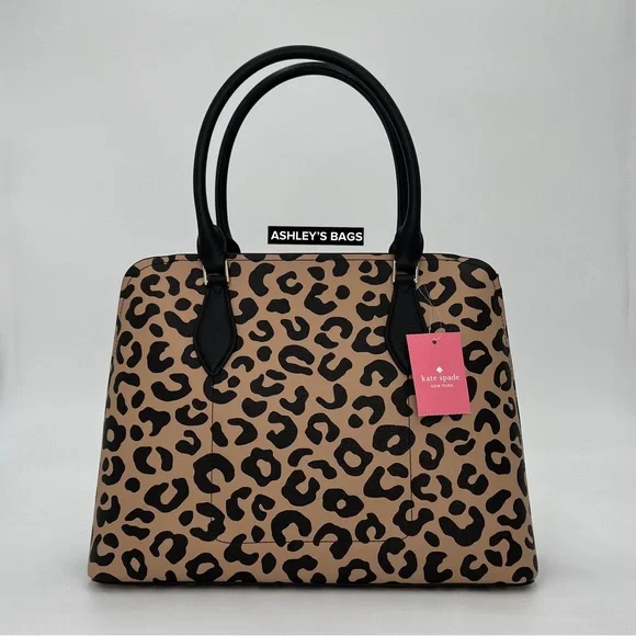 Kate Spade Darcy Leopard Cheetah Large Satchel Tote Crossbody - Picture 4 of 9
